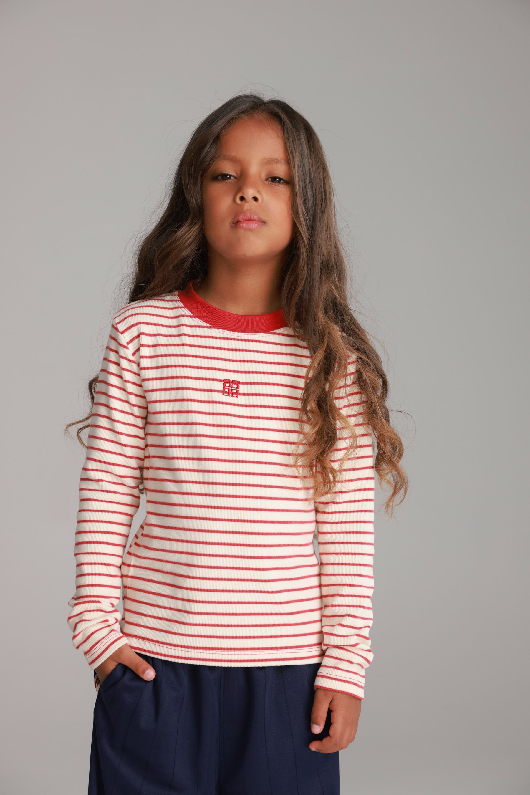 חולצת ג'ייד פסים שמנת/חמרה