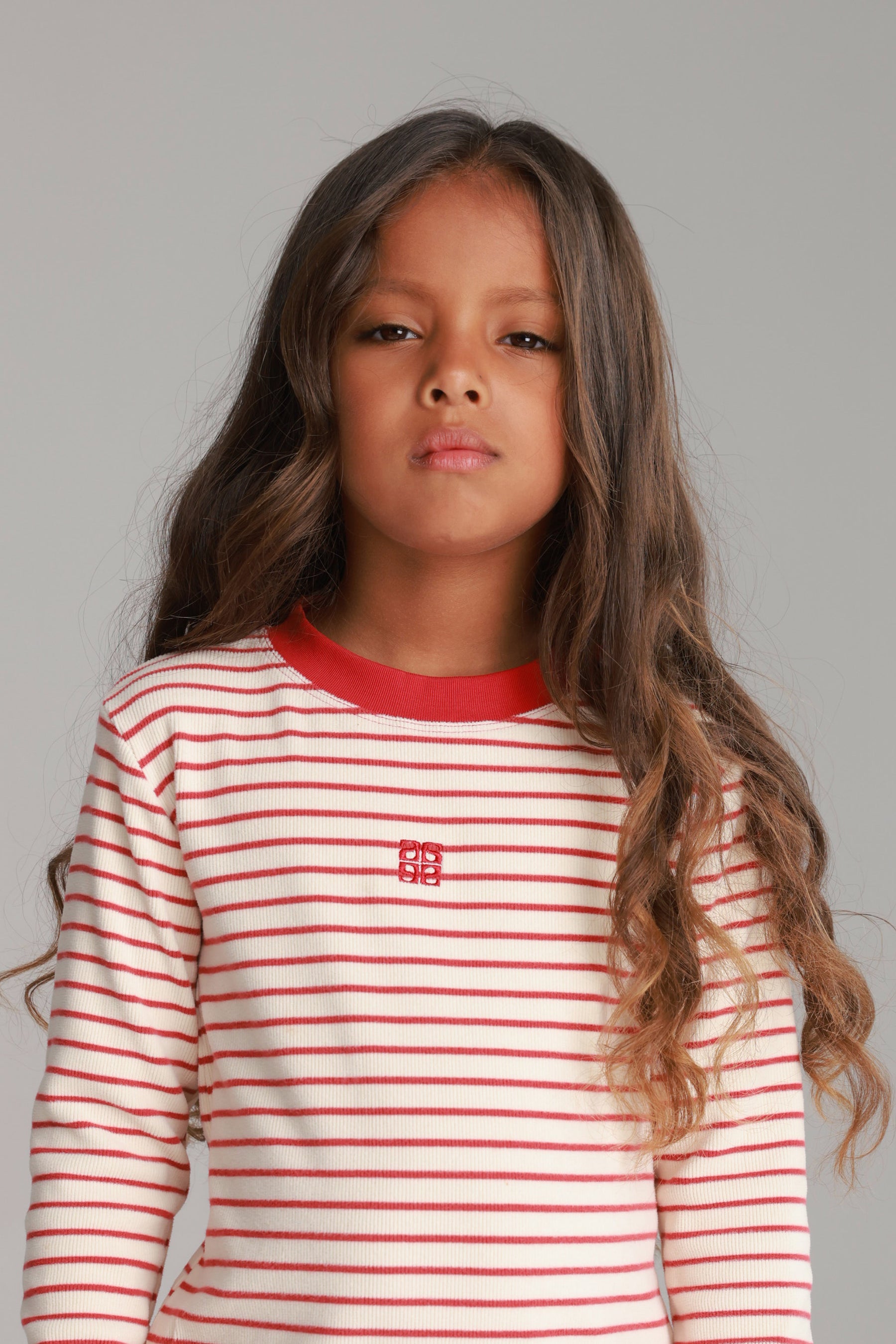 חולצת ג'ייד פסים שמנת/חמרה