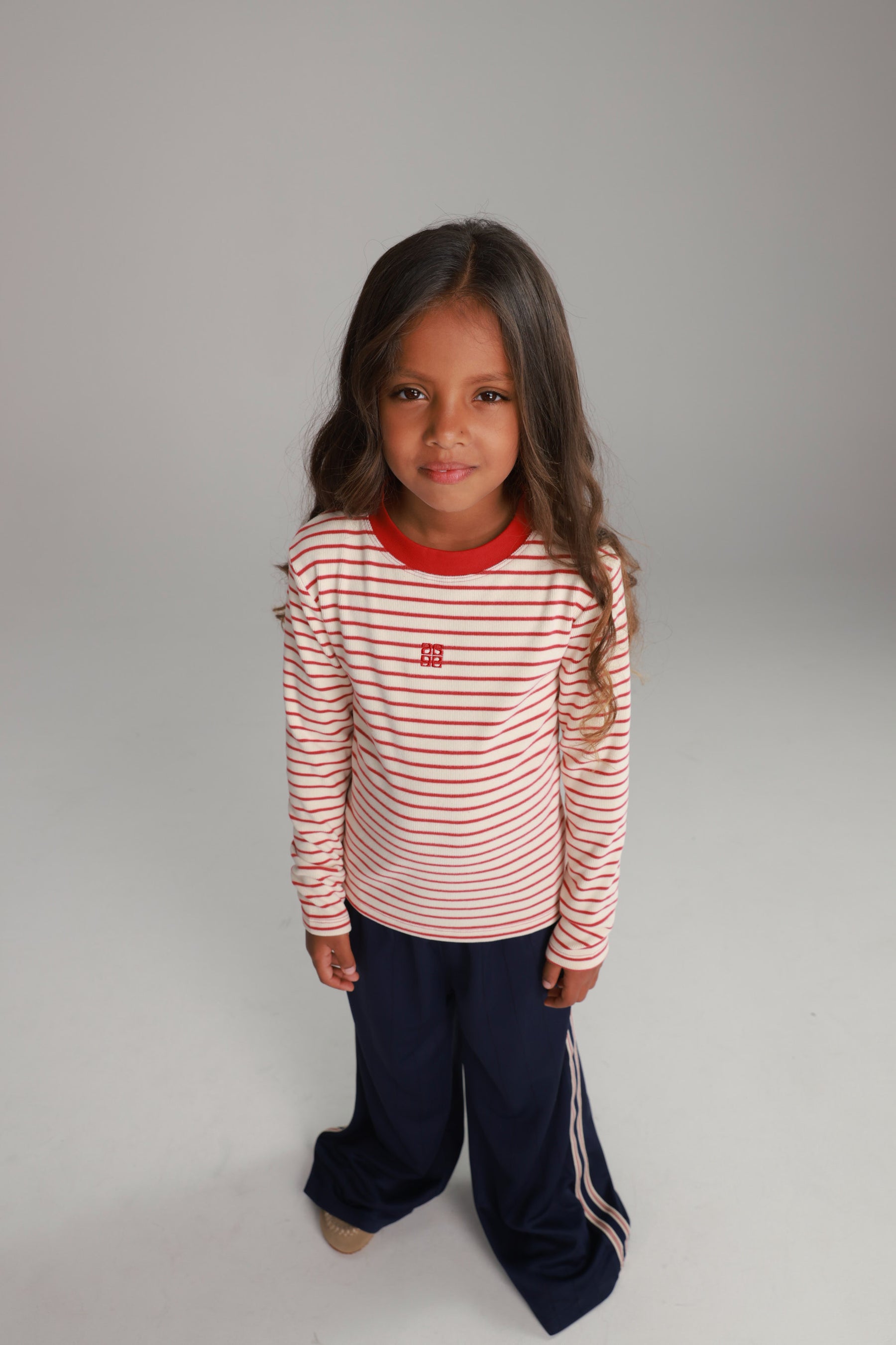 חולצת ג'ייד פסים שמנת/חמרה