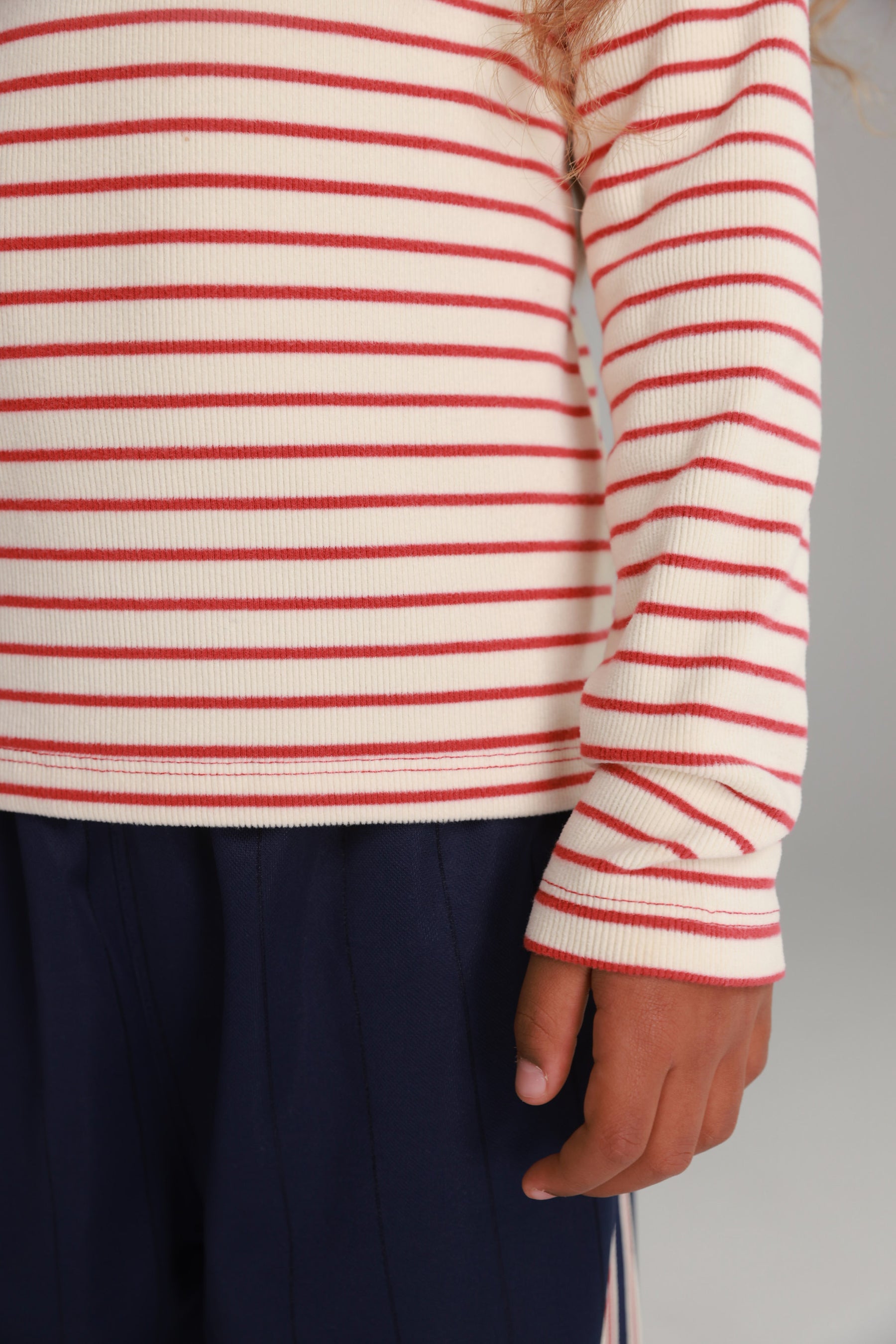 חולצת ג'ייד פסים שמנת/חמרה