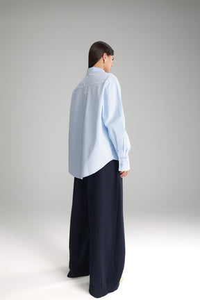 חולצת תיאו מכופתרת תכלת