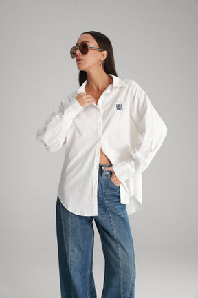 חולצת תיאו מכופתרת לבנה