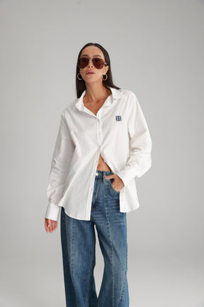 חולצת תיאו מכופתרת לבנה