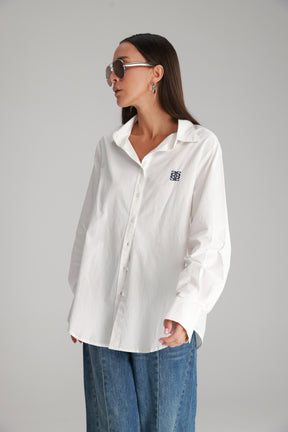 חולצת תיאו מכופתרת לבנה