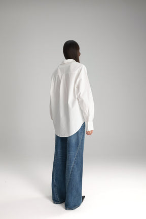 חולצת תיאו מכופתרת לבנה