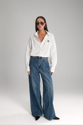 חולצת תיאו מכופתרת לבנה