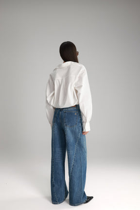 חולצת תיאו מכופתרת לבנה