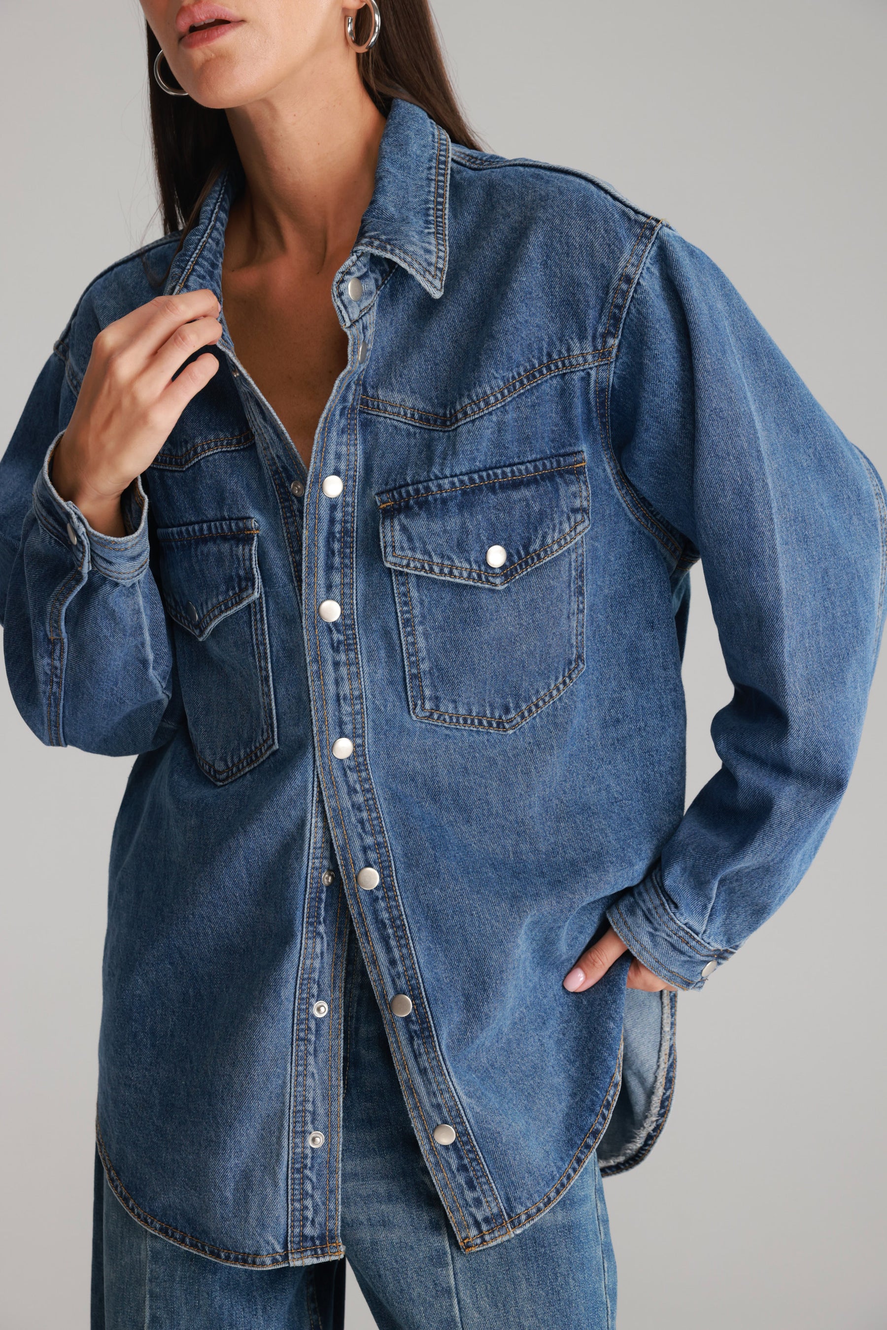 ג'קט ג'ינס אולדן כחול כהה