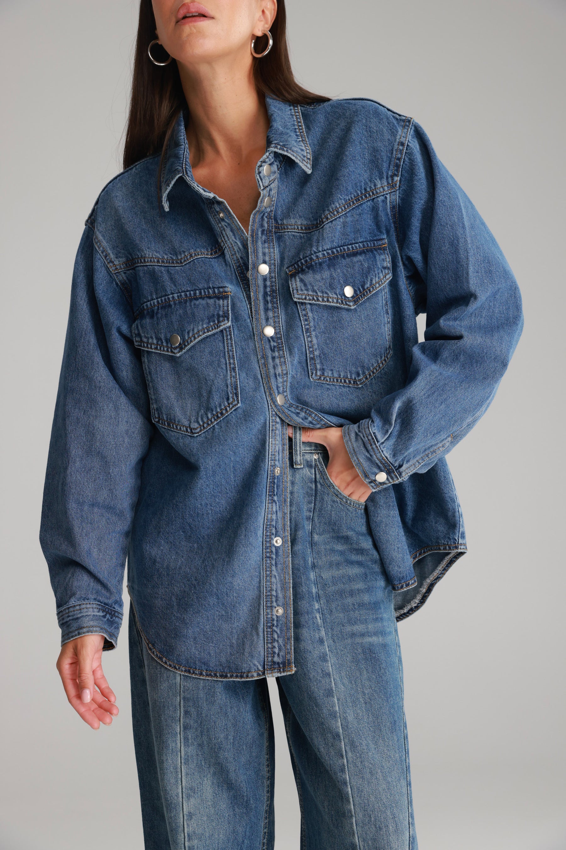 ג'קט ג'ינס אולדן כחול כהה