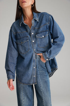 ג'קט ג'ינס אולדן כחול כהה