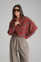 חולצת דרלין מכופתרת אדומה