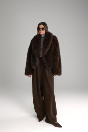 מעיל טדי חום כהה