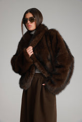 מעיל טדי חום כהה