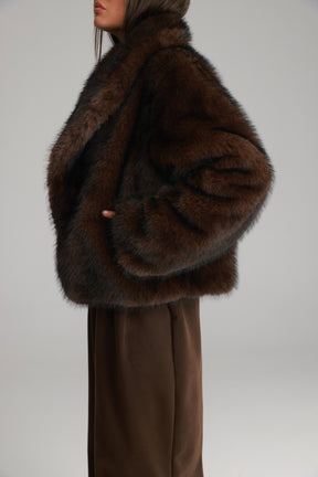 מעיל טדי חום כהה