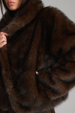 מעיל טדי חום כהה