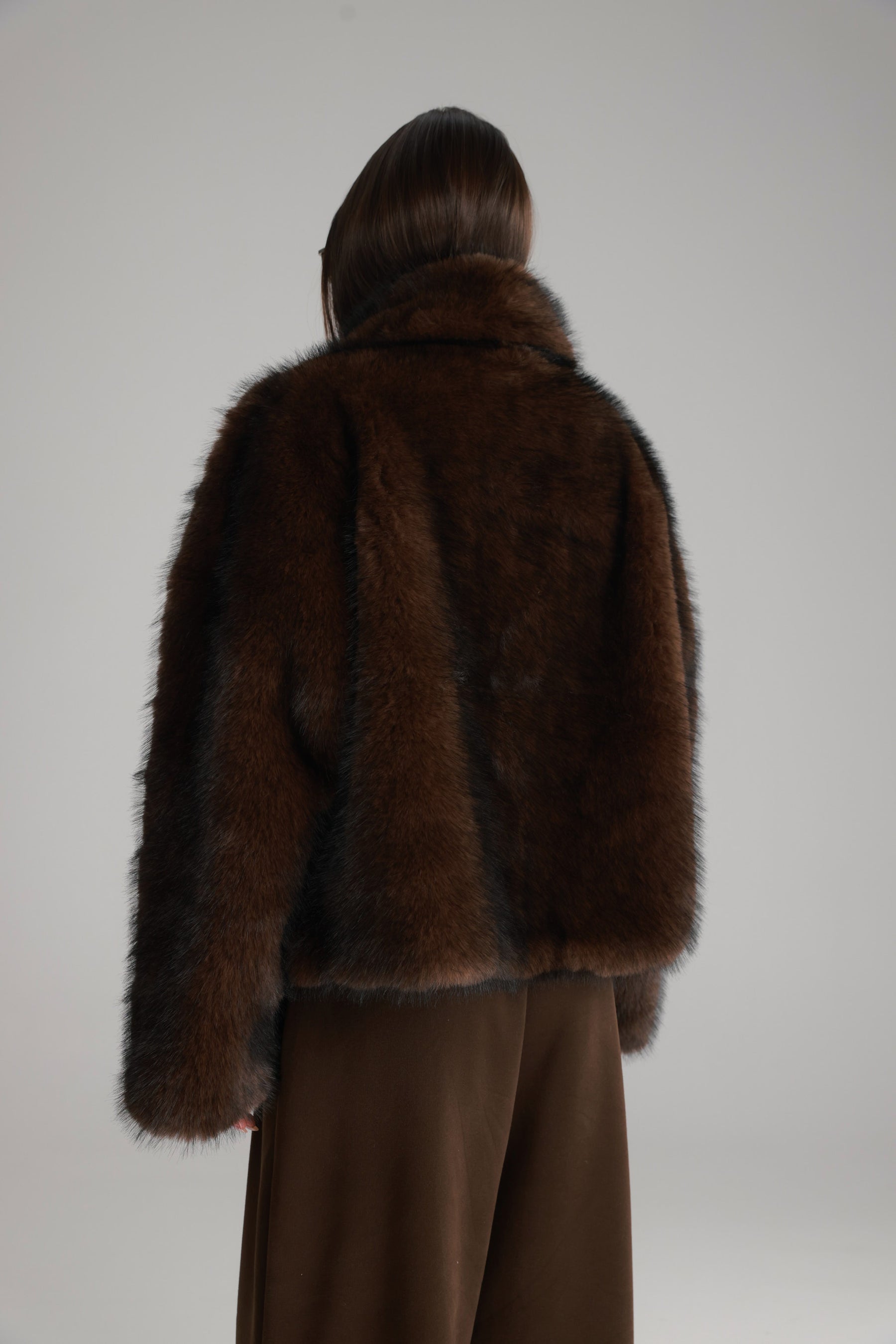 מעיל טדי חום כהה