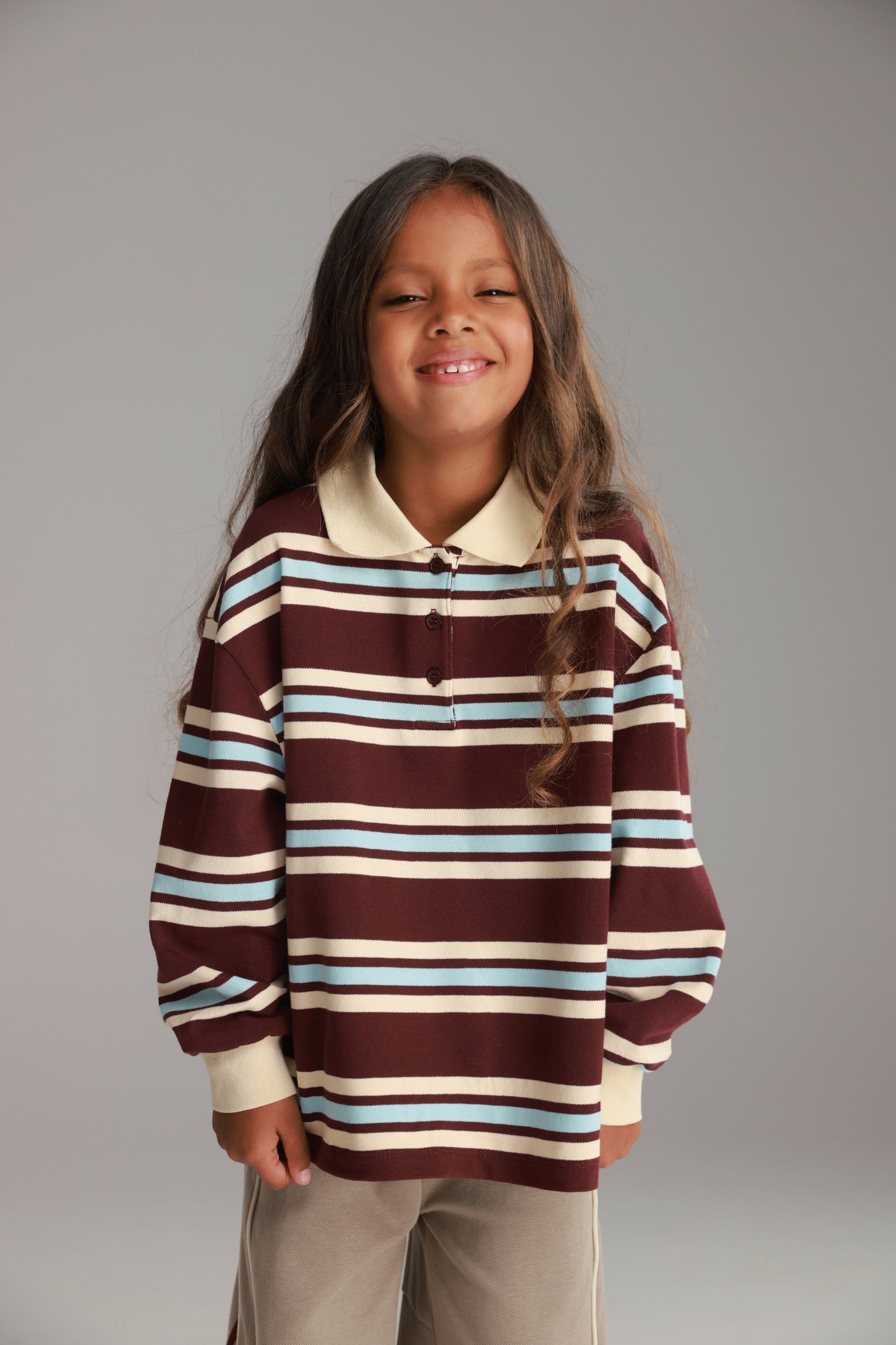 חולצת לורה פסים בורדו/שמנת