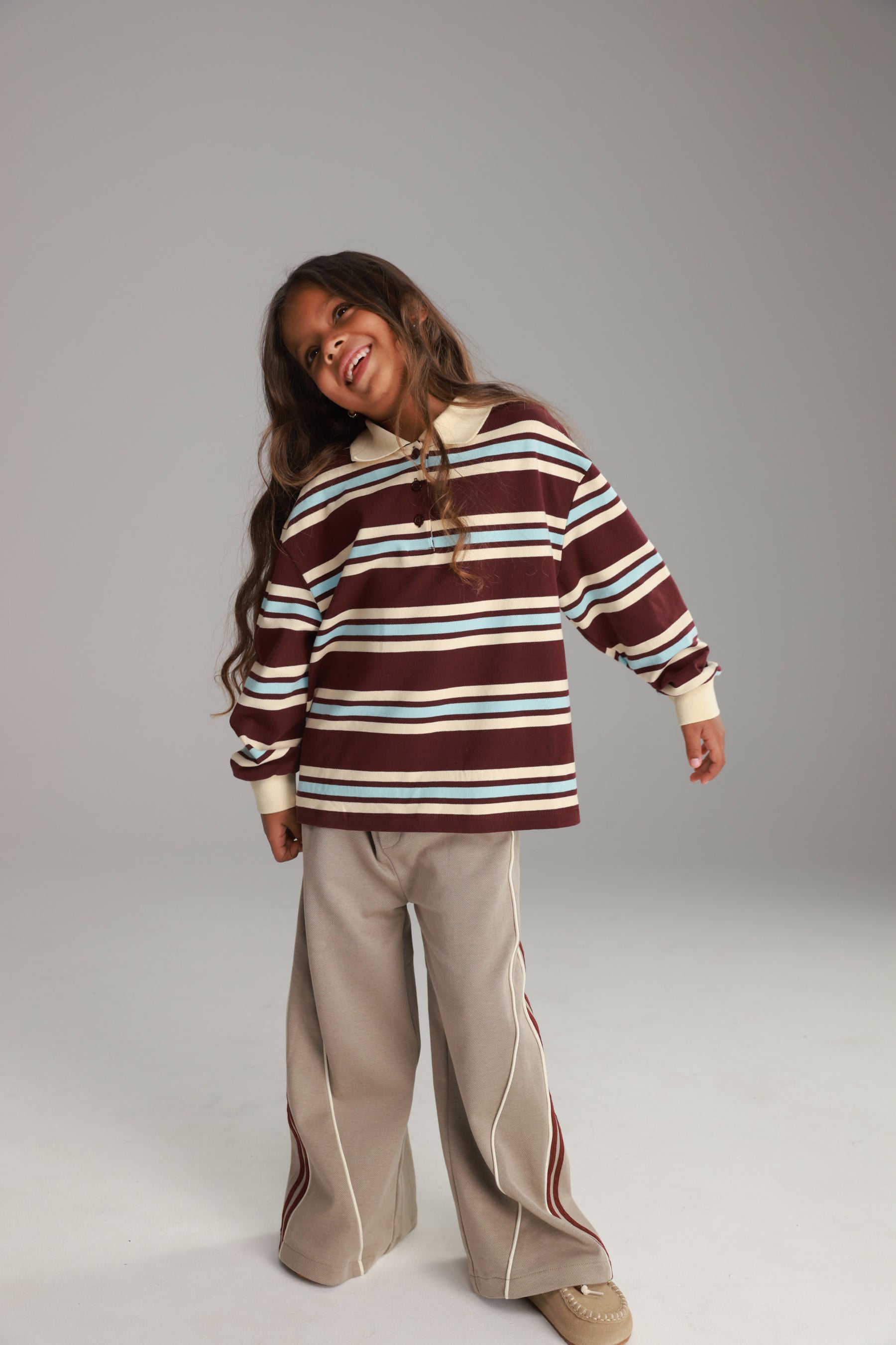 חולצת לורה פסים בורדו/שמנת