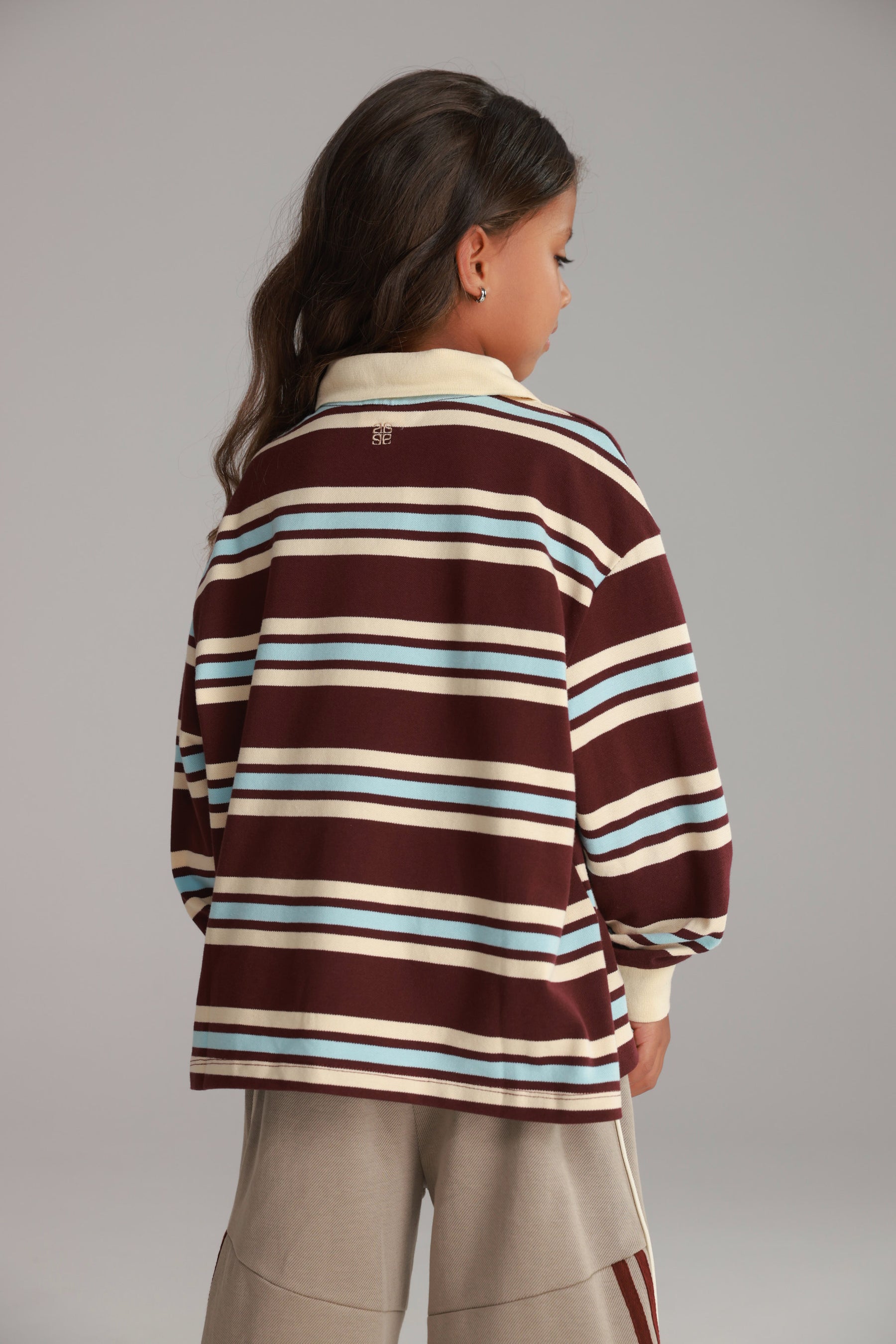 חולצת לורה פסים בורדו/שמנת