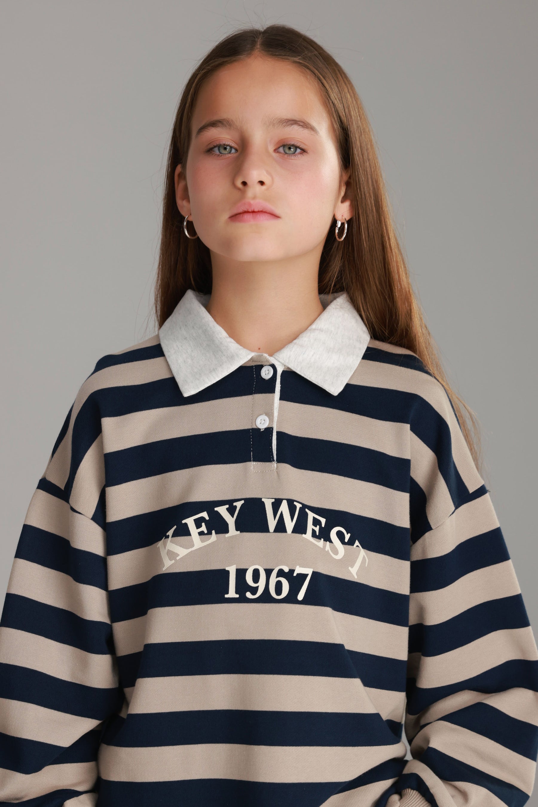 סוויטשירט קוני פסים בז'/נייבי