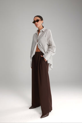 מכנסי מנואלה חום כהה