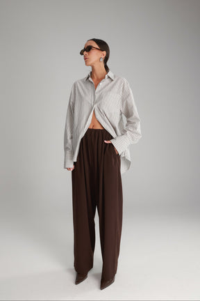 מכנסי מנואלה חום כהה