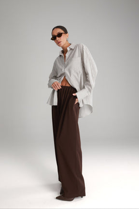 מכנסי מנואלה חום כהה