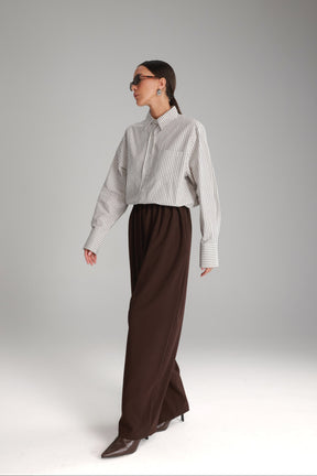 מכנסי מנואלה חום כהה