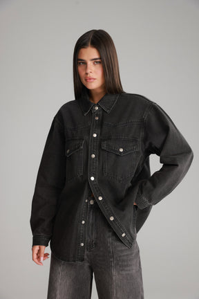 ג'קט ג'ינס אולדן שחור