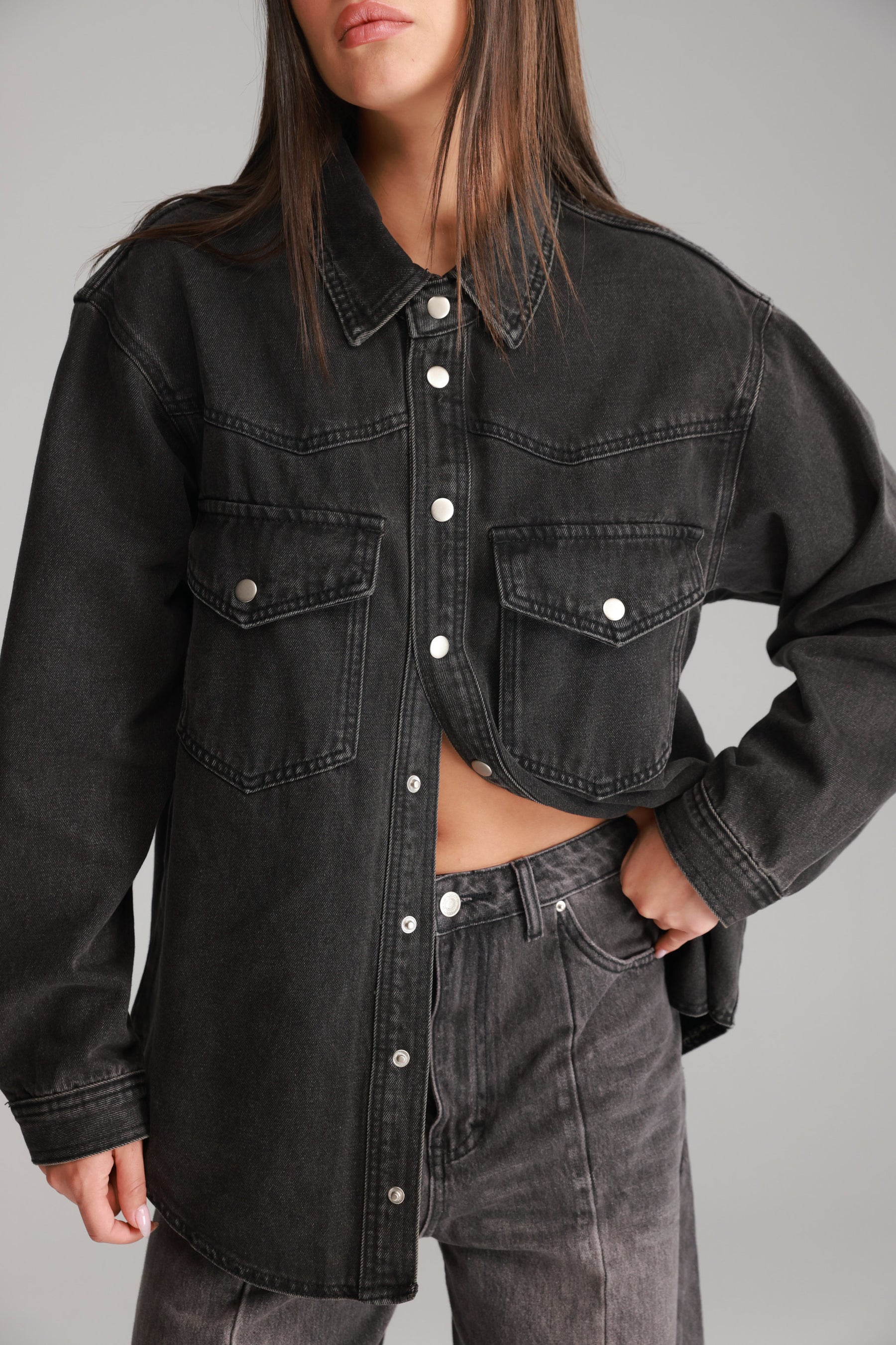 ג'קט ג'ינס אולדן שחור