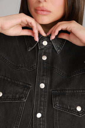 ג'קט ג'ינס אולדן שחור