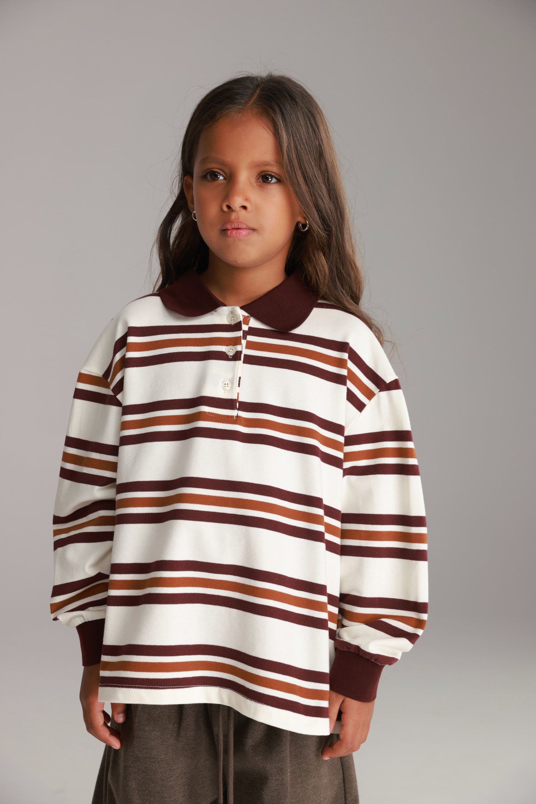 חולצת לורה פסים לבן/בורדו