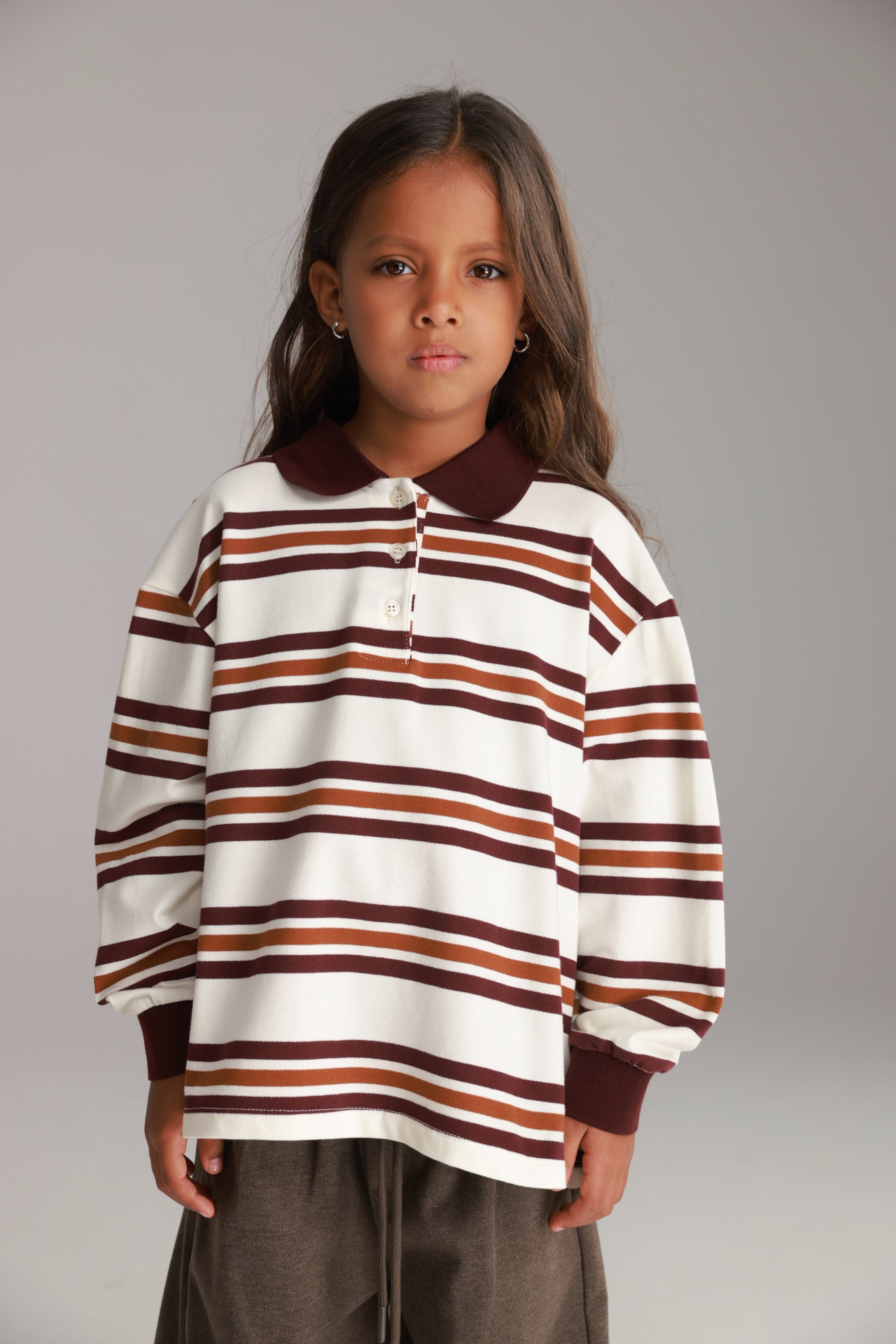 חולצת לורה פסים לבן/בורדו