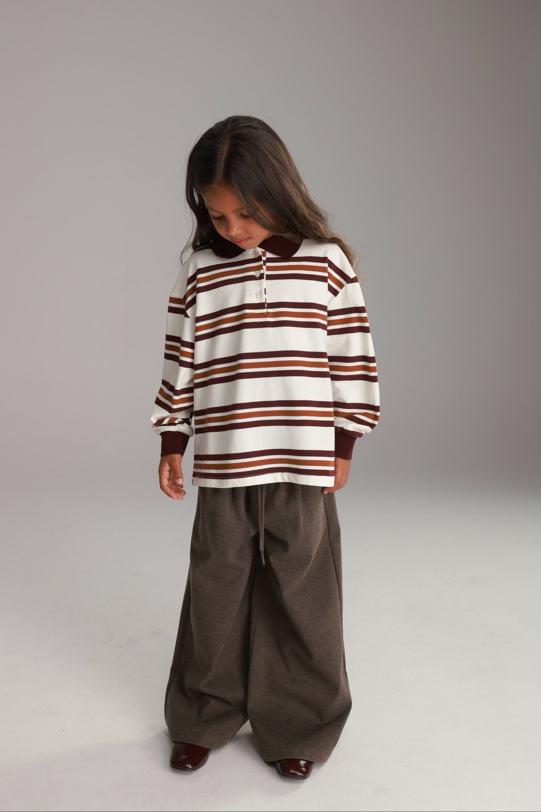 חולצת לורה פסים לבן/בורדו