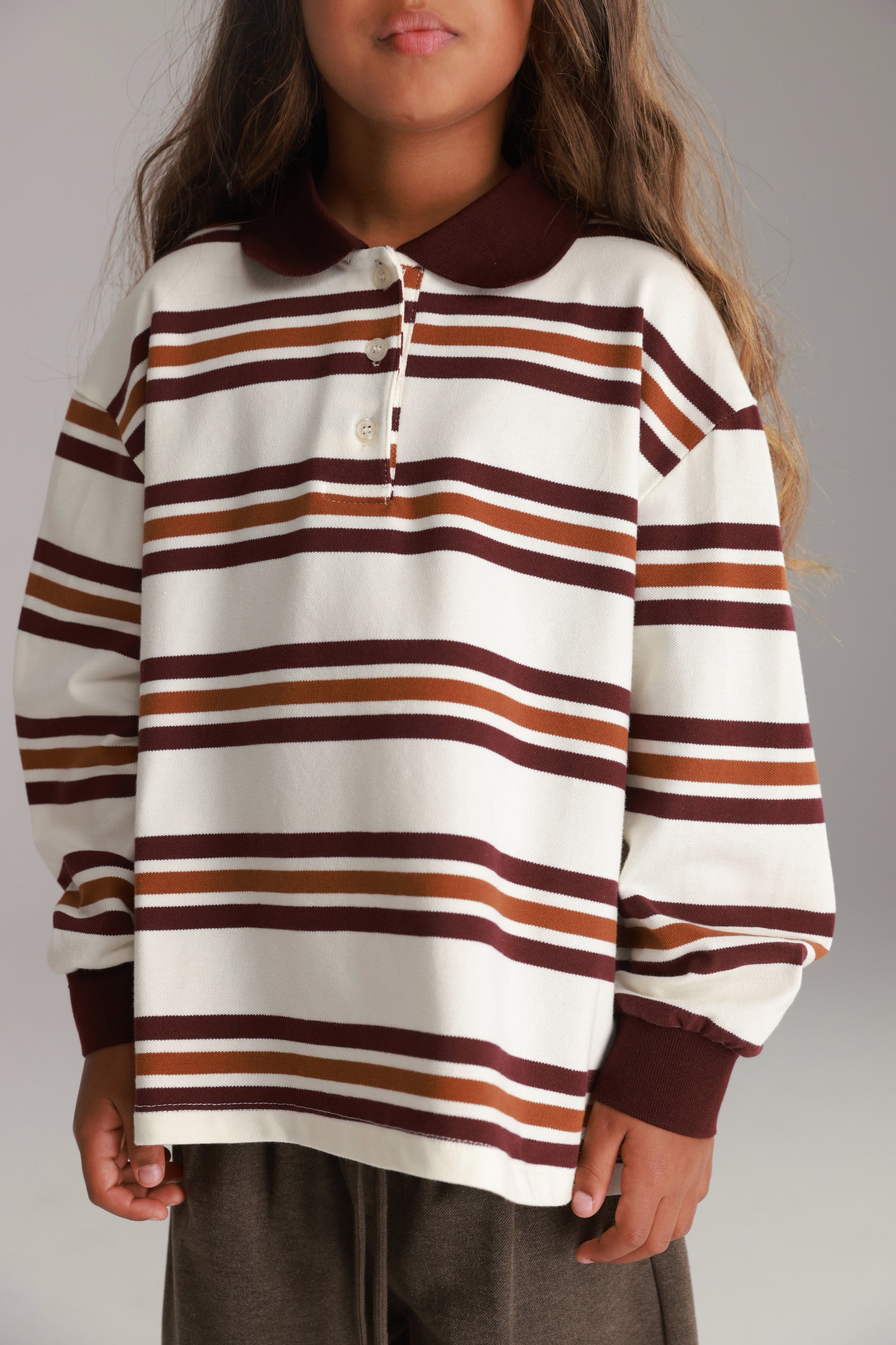 חולצת לורה פסים לבן/בורדו
