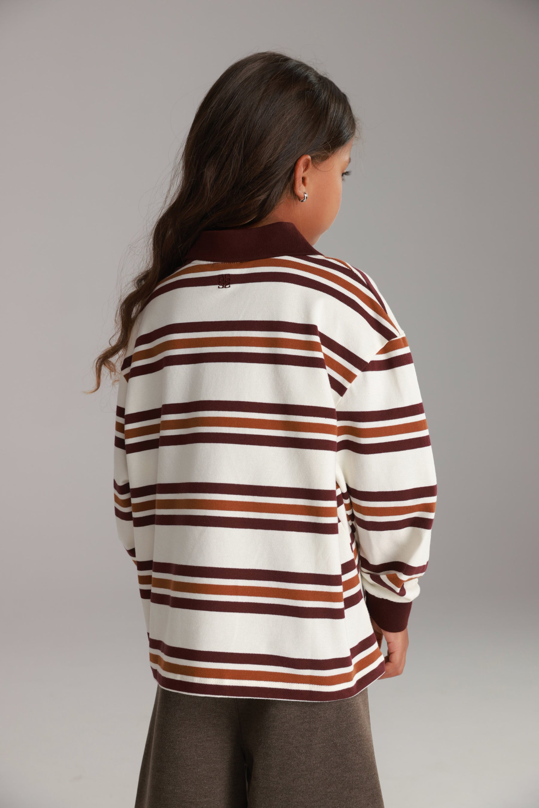 חולצת לורה פסים לבן/בורדו