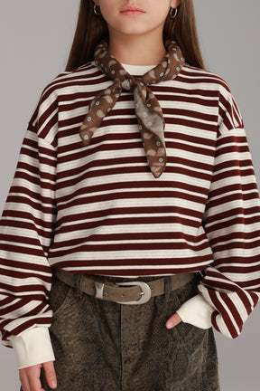 חולצת אווה בורדו/שמנת