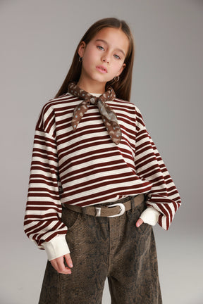 חולצת אווה בורדו/שמנת