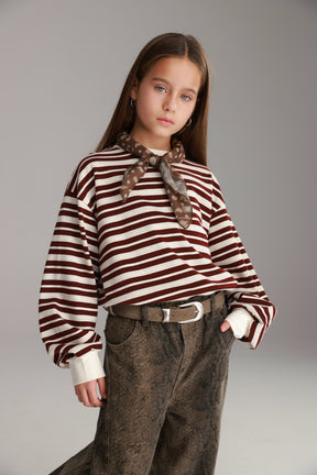 חולצת אווה בורדו/שמנת