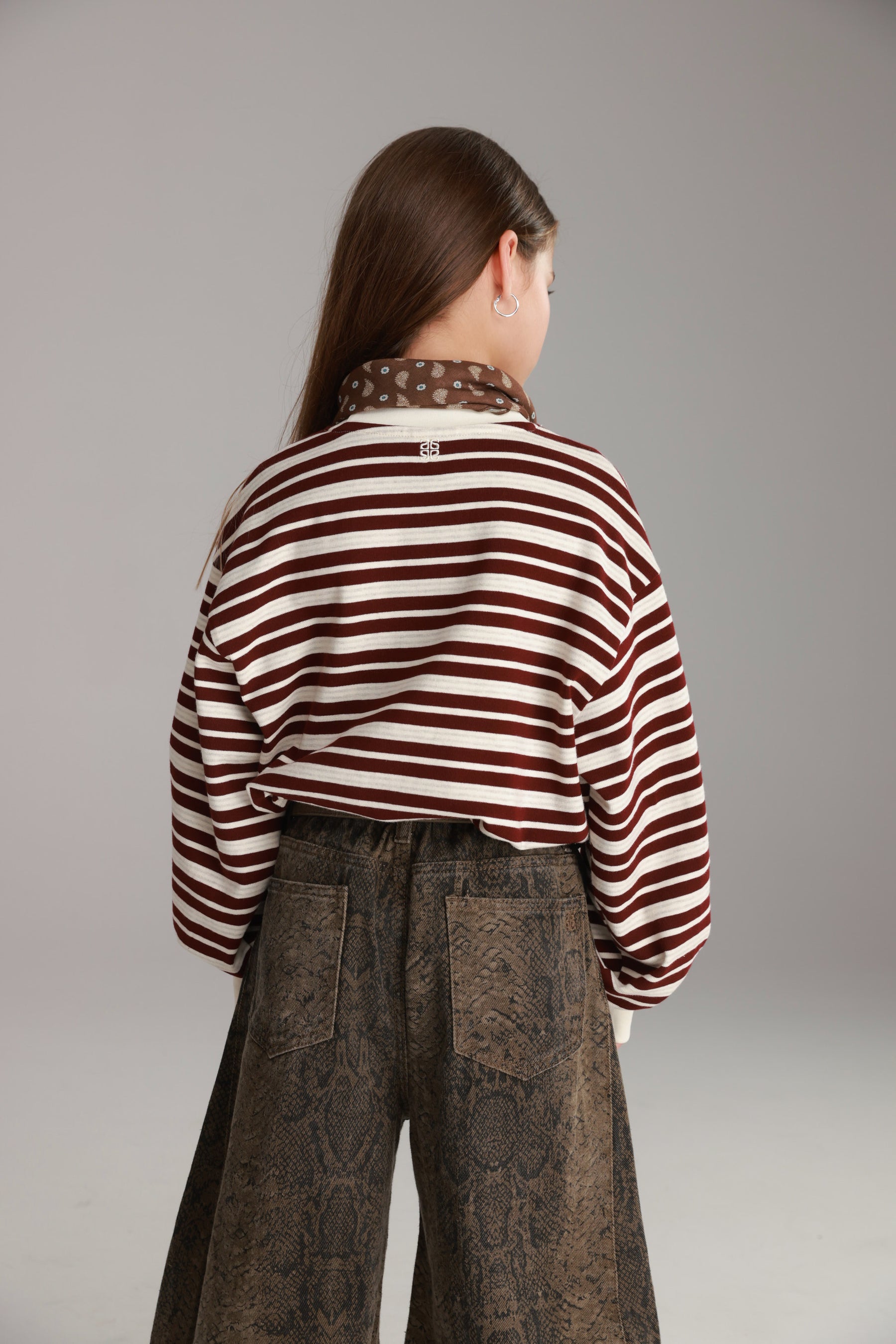 חולצת אווה בורדו/שמנת