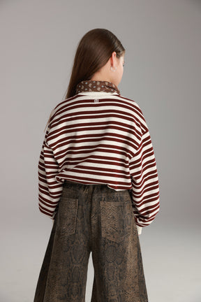 חולצת אווה בורדו/שמנת