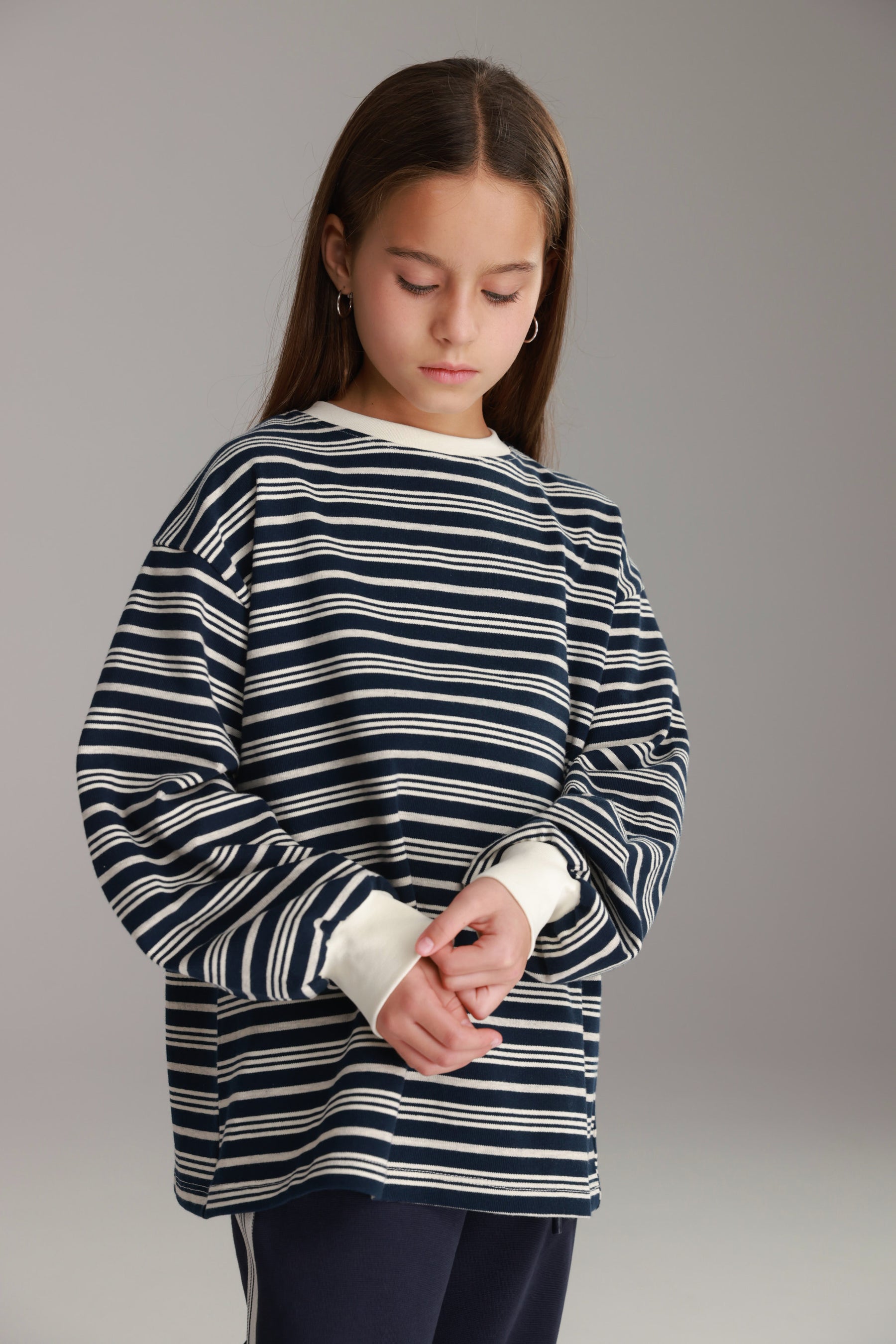 חולצת אווה נייבי/שמנת