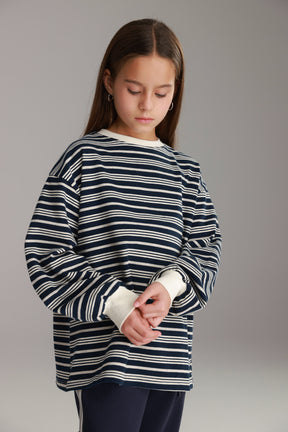 חולצת אווה נייבי/שמנת