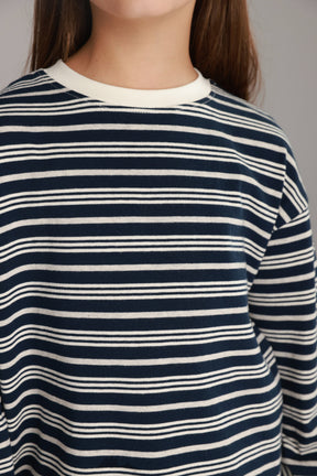 חולצת אווה נייבי/שמנת