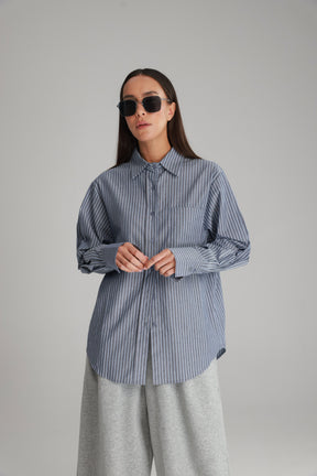 חולצת מקס מכופתרת נייבי