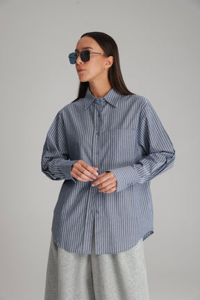 חולצת מקס מכופתרת נייבי