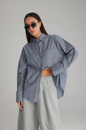 חולצת מקס מכופתרת נייבי