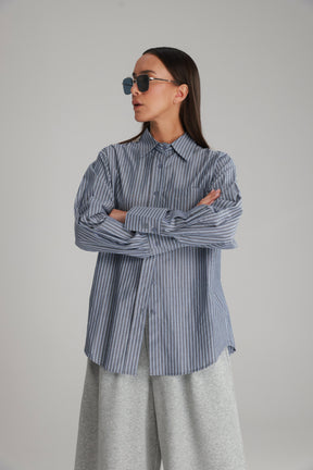 חולצת מקס מכופתרת נייבי