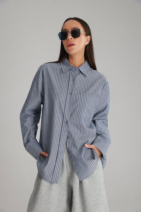 חולצת מקס מכופתרת נייבי