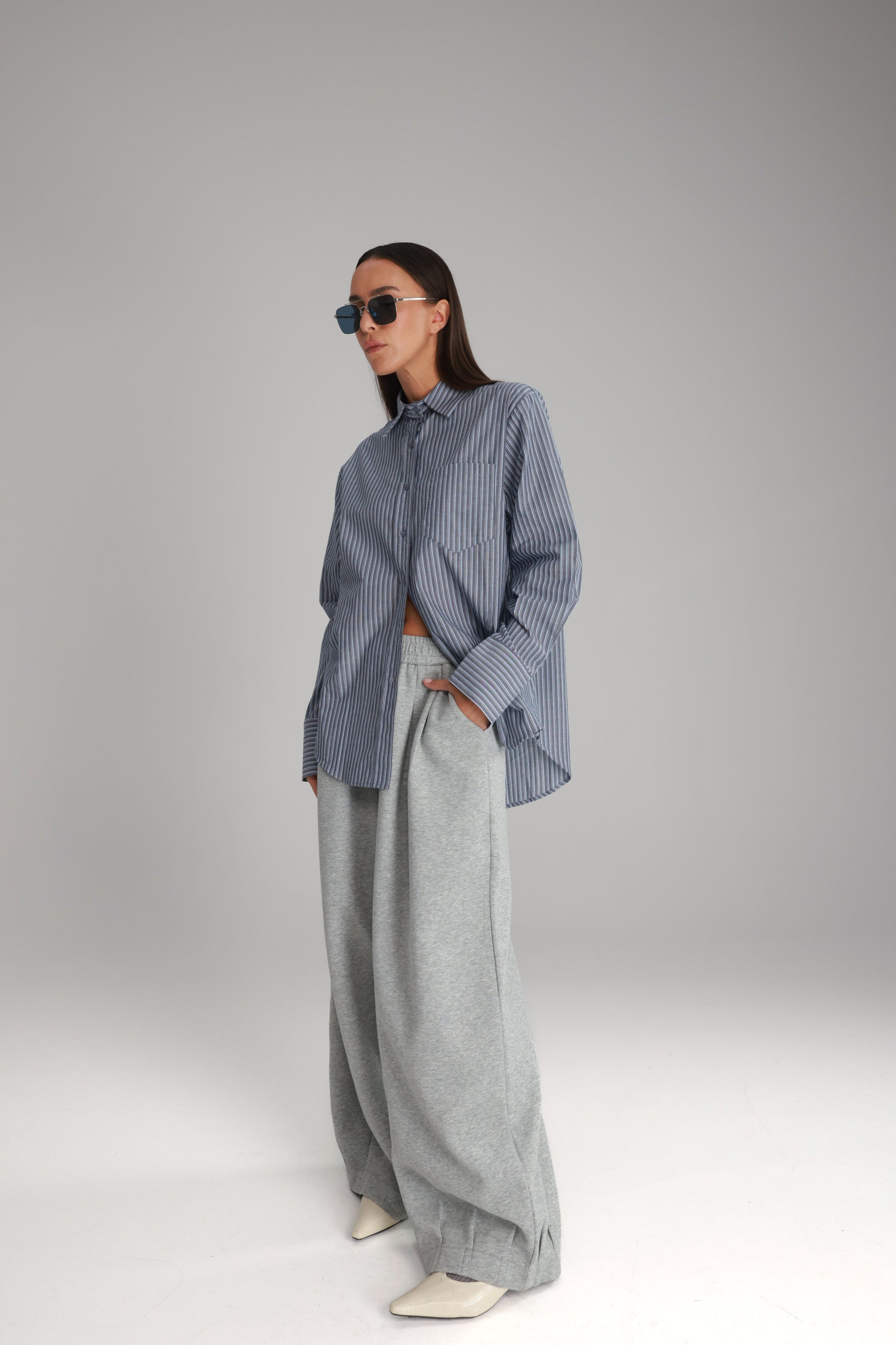 חולצת מקס מכופתרת נייבי